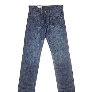 H&M Jeans Denim Dark Wash Straight Button Fly Men Sz 34 x 34 Cotton NEW